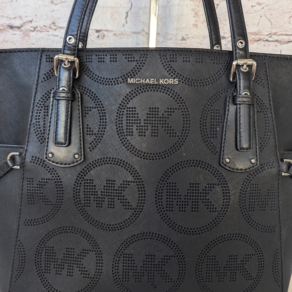 Michael Kors Perforated Black Tote - Picture 3 of 15